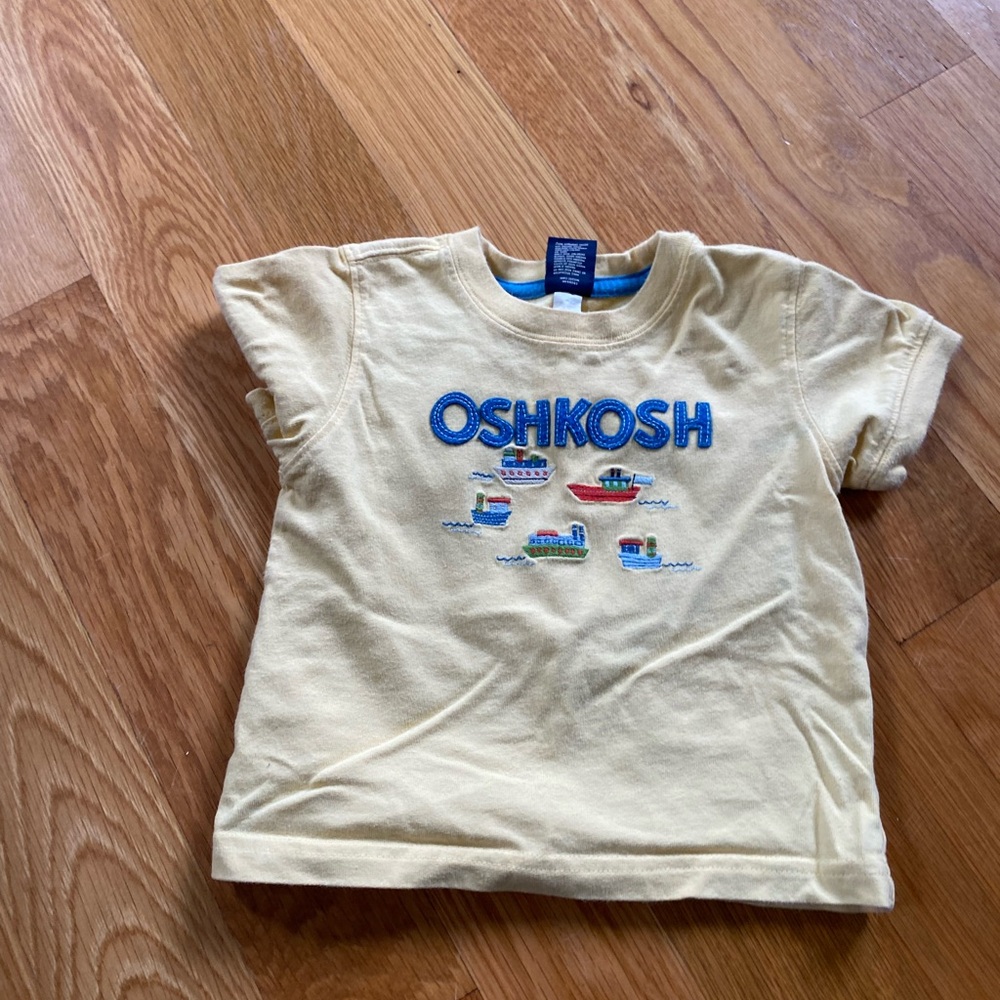 OshKosh B'gosh Kids Light Yellow Tee with Blue Accents